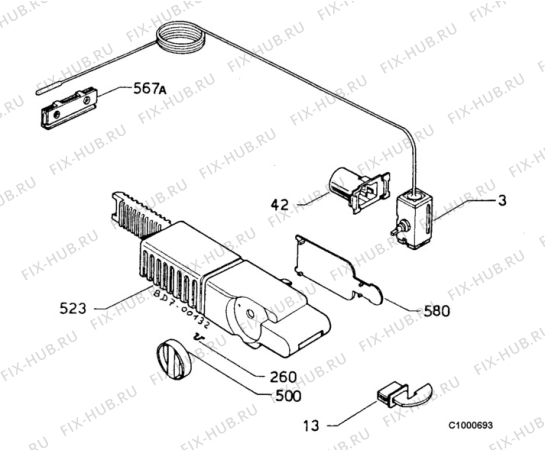 Взрыв-схема холодильника Zanker ZKK9423D - Схема узла Thermostat